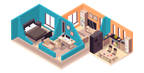 2 Bedroom apartment + 3 movers